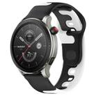 For Amazfit GTR 4 22mm Double Color Silicone Watch Band(Black+White) - 1