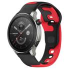 For Amazfit GTR 4 22mm Double Color Silicone Watch Band(Black+Red) - 1