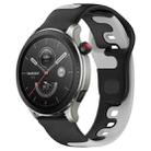 For Amazfit GTR 4 22mm Double Color Silicone Watch Band(Black+Grey) - 1