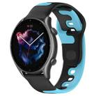 For Amazfit GTR 3 Pro 22mm Double Color Silicone Watch Band(Black+Blue) - 1