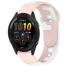 For Garmin Forerunner 265 22mm Double Color Silicone Watch Band(Pink+White) - 1