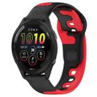 For Garmin Forerunner 265 22mm Double Color Silicone Watch Band(Black+Red) - 1