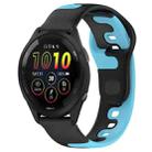 For Garmin Forerunner 265 22mm Double Color Silicone Watch Band(Black+Blue) - 1