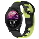 For Garmin Forerunner 255 22mm Double Color Silicone Watch Band(Black+Green) - 1