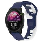 For Garmin Forerunner 255 22mm Double Color Silicone Watch Band(Blue+White) - 1