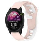 For Garmin Forerunner 255 Music 22mm Double Color Silicone Watch Band(Pink+White) - 1