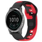 For Garmin Venu 3 22mm Double Color Silicone Watch Band(Black+Red) - 1