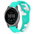 For Garmin Venu 3 22mm Double Color Silicone Watch Band(Cyan+White) - 1