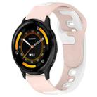 For Garmin Vivoactive 4 22mm Double Color Silicone Watch Band(Pink+White) - 1