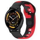 For Garmin Vivoactive 4 22mm Double Color Silicone Watch Band(Black+Red) - 1