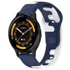 For Garmin Vivoactive 4 22mm Double Color Silicone Watch Band(Blue+White) - 1