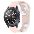 For Samsung Galaxy Watch3 45mm 22mm Double Color Silicone Watch Band(Pink+White) - 1