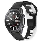 For Samsung Galaxy Watch3 45mm 22mm Double Color Silicone Watch Band(Black+White) - 1