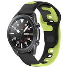 For Samsung Galaxy Watch3 45mm 22mm Double Color Silicone Watch Band(Black+Green) - 1