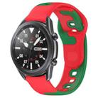 For Samsung Galaxy Watch3 45mm 22mm Double Color Silicone Watch Band(Red+Green) - 1