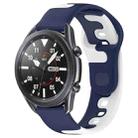 For Samsung Galaxy Watch3 45mm 22mm Double Color Silicone Watch Band(Blue+White) - 1