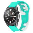 For Samsung Galaxy Watch3 45mm 22mm Double Color Silicone Watch Band(Cyan+White) - 1