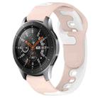 For Samsung Galaxy Watch 46mm 22mm Double Color Silicone Watch Band(Pink+White) - 1