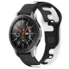 For Samsung Galaxy Watch 46mm 22mm Double Color Silicone Watch Band(Black+White) - 1