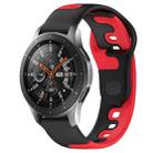 For Samsung Galaxy Watch 46mm 22mm Double Color Silicone Watch Band(Black+Red) - 1