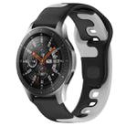For Samsung Galaxy Watch 46mm 22mm Double Color Silicone Watch Band(Black+Grey) - 1