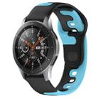 For Samsung Galaxy Watch 46mm 22mm Double Color Silicone Watch Band(Black+Blue) - 1