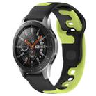 For Samsung Galaxy Watch 46mm 22mm Double Color Silicone Watch Band(Black+Green) - 1