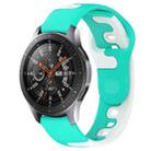 For Samsung Galaxy Watch 46mm 22mm Double Color Silicone Watch Band(Cyan+White) - 1