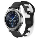 For Samsung Gear S3 Classic 22mm Double Color Silicone Watch Band(Black+White) - 1