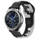 For Samsung Gear S3 Classic 22mm Double Color Silicone Watch Band(Black+Grey) - 1