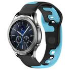 For Samsung Gear S3 Classic 22mm Double Color Silicone Watch Band(Black+Blue) - 1