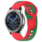 For Samsung Gear S3 Classic 22mm Double Color Silicone Watch Band(Red+Green) - 1