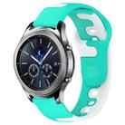 For Samsung Gear S3 Classic 22mm Double Color Silicone Watch Band(Cyan+White) - 1