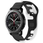 For Samsung Gear S3 Frontier 22mm Double Color Silicone Watch Band(Black+White) - 1
