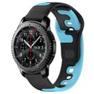 For Samsung Gear S3 Frontier 22mm Double Color Silicone Watch Band(Black+Blue) - 1