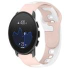 For SUUNTO 9 Peak Pro 22mm Double Color Silicone Watch Band(Pink+White) - 1