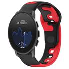 For SUUNTO 9 Peak Pro 22mm Double Color Silicone Watch Band(Black+Red) - 1