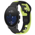 For  SUUNTO 9 Peak 22mm Double Color Silicone Watch Band(Black+Green) - 1