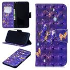 3D Colored Drawing Pattern Horizontal Flip Leather Case for Redmi  Note7, with Holder & Card Slots & Wallet(Purple Butterfly) - 1