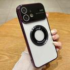 For iPhone 11 Large Window Magsafe Electroplating TPU Phone Case(Purple) - 1