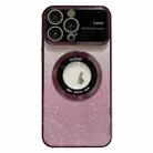 For iPhone 14 Pro Large Window MagSafe Gradient Glitter Electroplating TPU Phone Case(Purple) - 1