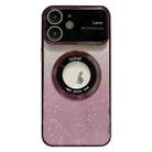 For iPhone 12 Large Window MagSafe Gradient Glitter Electroplating TPU Phone Case(Purple) - 1