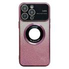 For iPhone 12 Pro Large Window MagSafe Gradient Glitter Electroplating TPU Phone Case(Rose Red) - 1