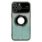 For iPhone 11 Pro Max Large Window MagSafe Gradient Glitter Electroplating TPU Phone Case(Green) - 1