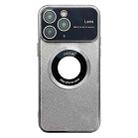 For iPhone 11 Pro Max Large Window MagSafe Gradient Glitter Electroplating TPU Phone Case(Silver) - 1