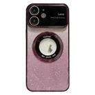 For iPhone 11 Large Window MagSafe Gradient Glitter Electroplating TPU Phone Case(Purple) - 1