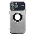 For iPhone 11 Pro Large Window MagSafe Gradient Glitter Electroplating TPU Phone Case(Silver) - 1
