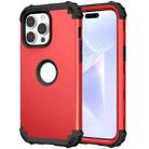 For iPhone 15 Pro 3 in 1 Silicone Hybrid PC Shockproof Phone Case(Red) - 1