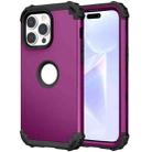 For iPhone 15 Pro 3 in 1 Silicone Hybrid PC Shockproof Phone Case(Purple) - 1