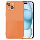 For iPhone 15 Imitate Liquid Silicone Skin Feel Phone Case with Card Slot(Orange) - 1